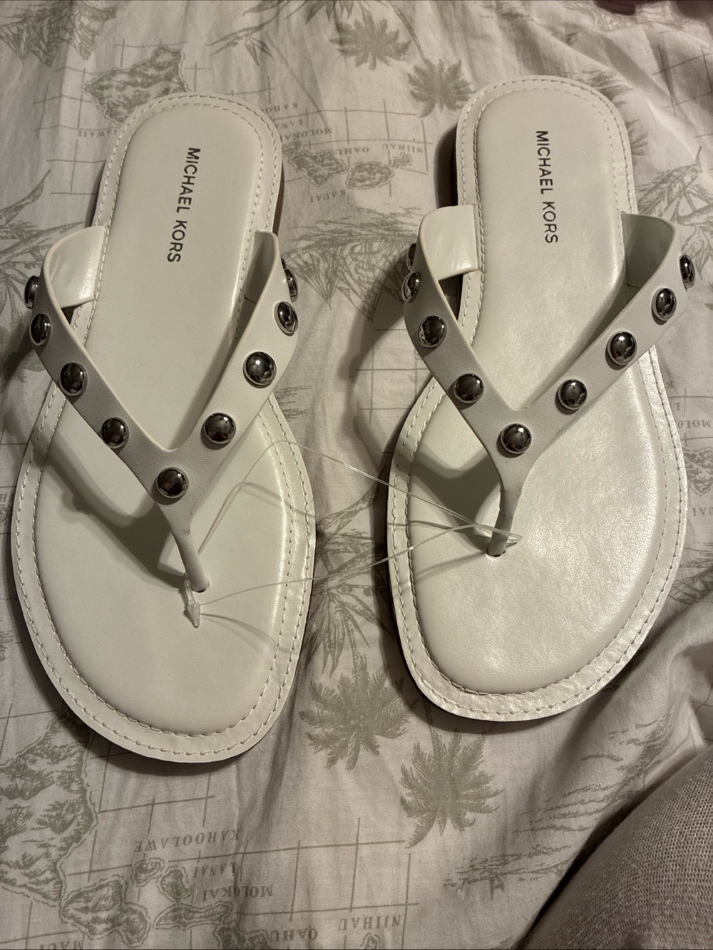Michael kors ladies leather thong sandals size 9
